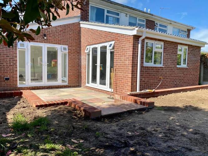 Home Extension in Brightlingsea One of our Brightlingsea projects very close to completion. A Rear extension with new kitchen, internal alteration for open-plan living and side extension with additional bedroom, hallway and bathroom.